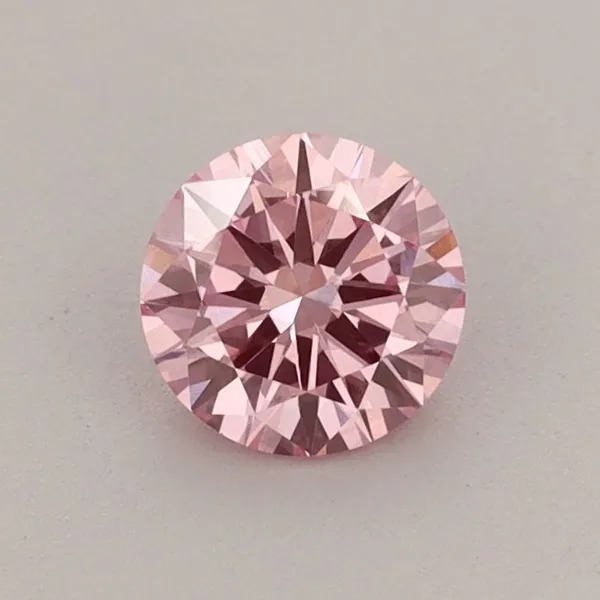 0.52ct ROUND Fancy Vivid Pink VVS2 Coloured Lab diamond
