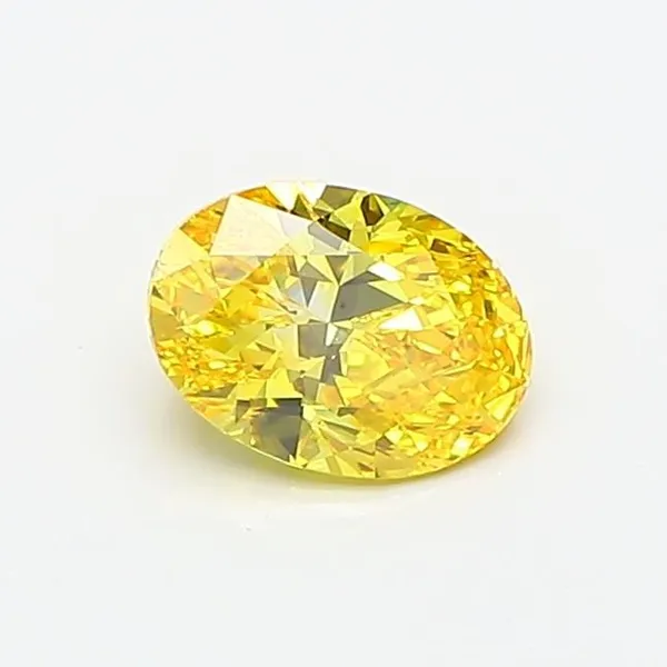 0.66ct OVAL Fancy Vivid Yellow VVS2 Coloured Lab diamond