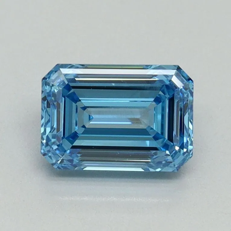 1.09ct EMERALD Fancy Vivid Blue VVS2 Coloured Lab diamond
