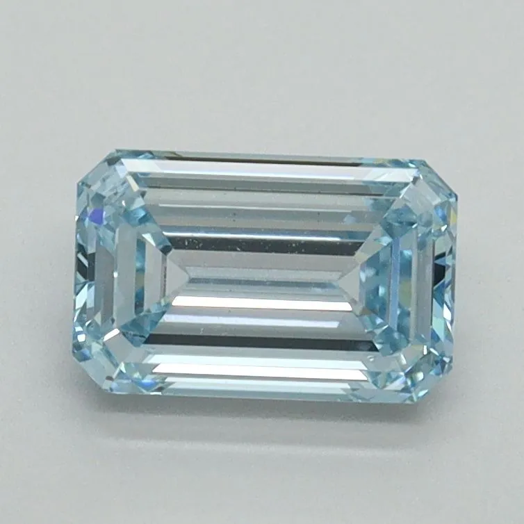 1.10ct EMERALD Fancy Intense Blue VS1 Coloured Lab diamond