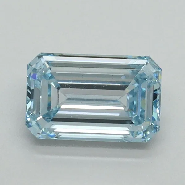 1.1ct EMERALD Fancy Intense Blue VS1 Coloured Lab diamond