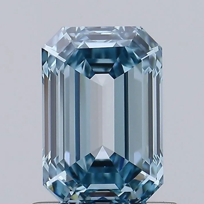 1.09ct EMERALD Fancy Intense Greenish Blue VVS2 Coloured Lab diamond