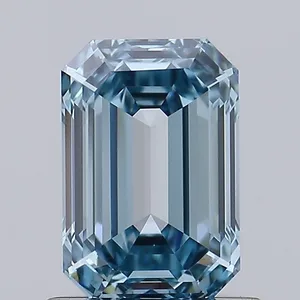 1.09ct EMERALD Fancy Intense Greenish Blue VVS2 Coloured Lab diamond