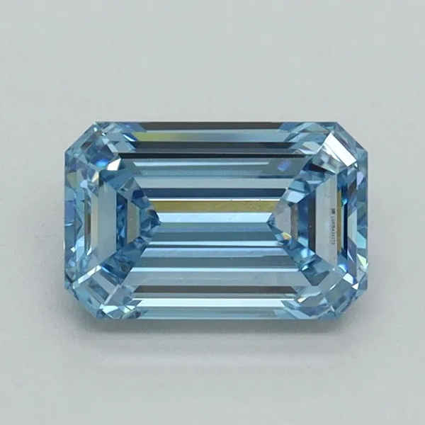 1.04ct EMERALD Fancy Intense Blue VS1 Coloured Lab diamond