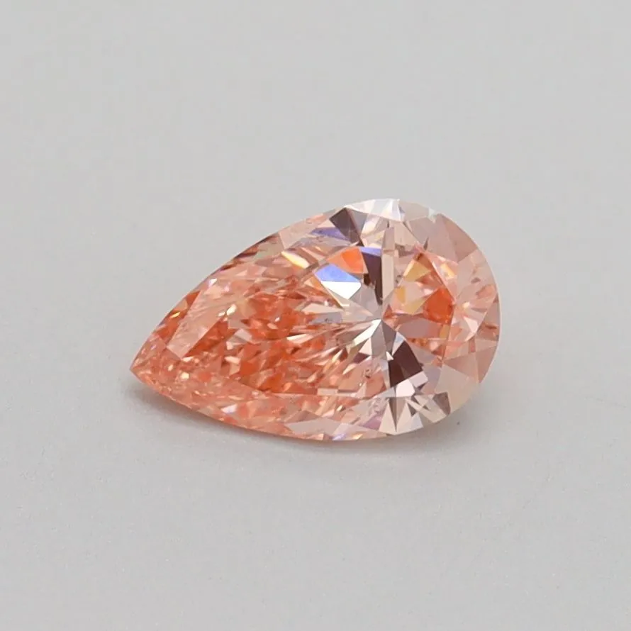 0.50ct PEAR Fancy Intense Pink SI1 Coloured Lab diamond