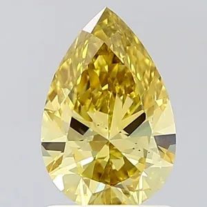 0.96ct PEAR Fancy Intense Yellow VS2 Coloured Lab diamond