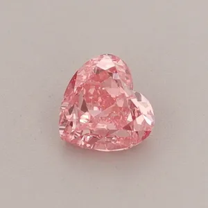 0.39ct HEART Fancy Vivid Pink VVS2 Coloured Lab diamond
