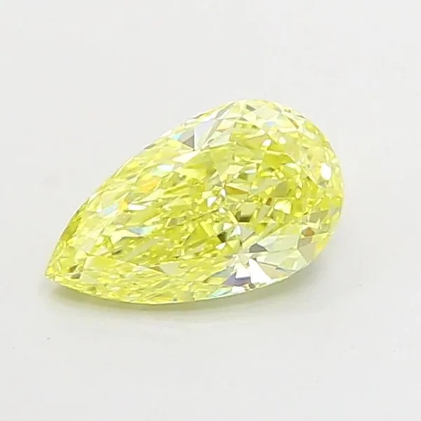 0.91ct PEAR Fancy Intense Yellow VS1 Coloured Lab diamond