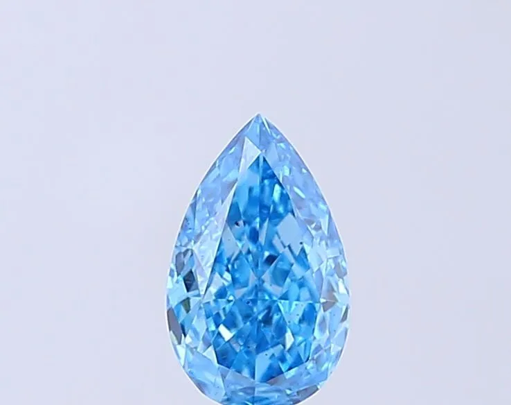 0.68ct PEAR Fancy Vivid Blue VS2 Coloured Lab diamond