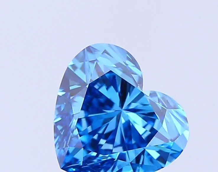 1.23ct HEART Fancy Vivid Blue VS1 Coloured Lab diamond