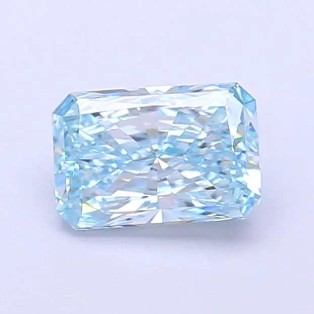 1.06ct RADIANT Fancy Vivid Greenish Blue VVS2 Coloured Lab diamond