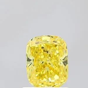 1.08ct CUSHION Fancy Vivid Yellow VVS2 Coloured Lab diamond