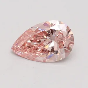 0.51ct PEAR Fancy Intense Pink VS2 Coloured Lab diamond