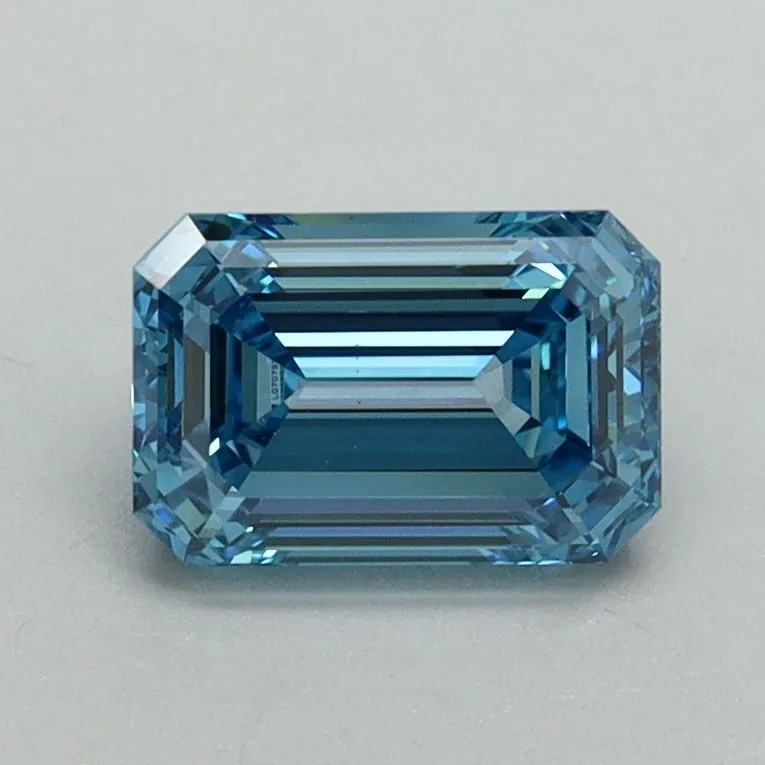 1.09ct EMERALD Fancy Vivid Blue VS1 Coloured Lab diamond