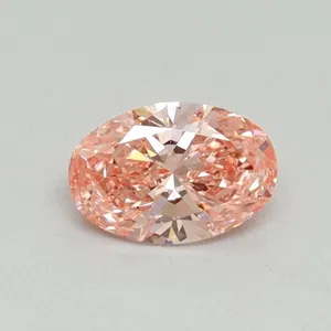0.36ct OVAL Fancy Vivid Pink VS2 Coloured Lab diamond