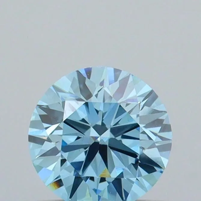 0.51ct ROUND Fancy Vivid Blue VS1 Coloured Lab diamond