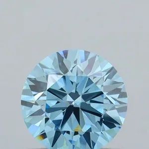 0.51ct ROUND Fancy Vivid Blue VS1 Coloured Lab diamond