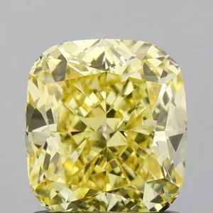 1.14ct CUSHION Fancy Intense Yellow VS1 Coloured Lab diamond