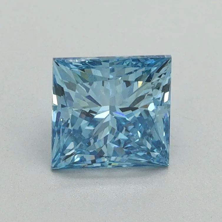 1.01ct PRINCESS Fancy Vivid Blue VS2 Coloured Lab diamond