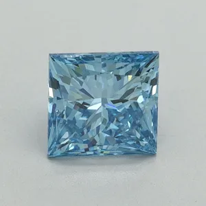 1.01ct PRINCESS Fancy Vivid Blue VS2 Coloured Lab diamond