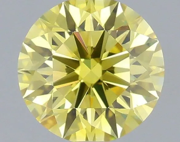 0.92ct ROUND Fancy Intense Yellow VS1 Coloured Lab diamond