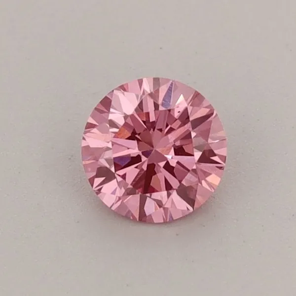 0.4ct ROUND Fancy Vivid Pink VS1 Coloured Lab diamond