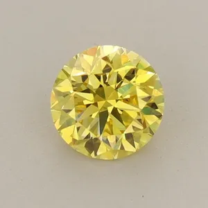 0.6ct ROUND Fancy Vivid Yellow VVS2 Coloured Lab diamond