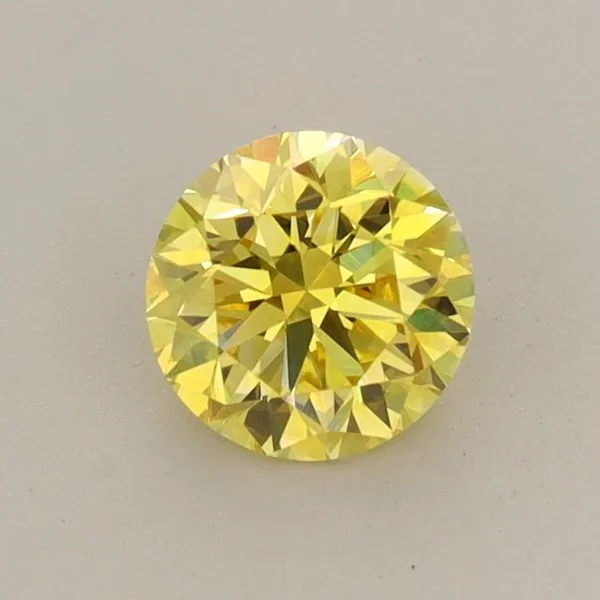 0.6ct ROUND Fancy Vivid Yellow VVS2 Coloured Lab diamond