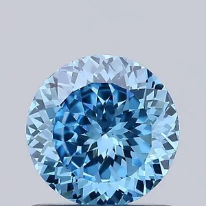 0.79ct ROUND Fancy Vivid Blue VS1 Coloured Lab diamond