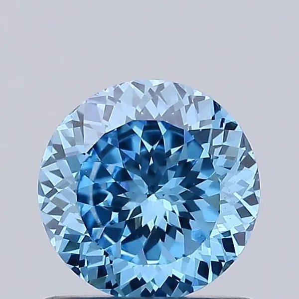 0.79ct ROUND Fancy Vivid Blue VS1 Coloured Lab diamond