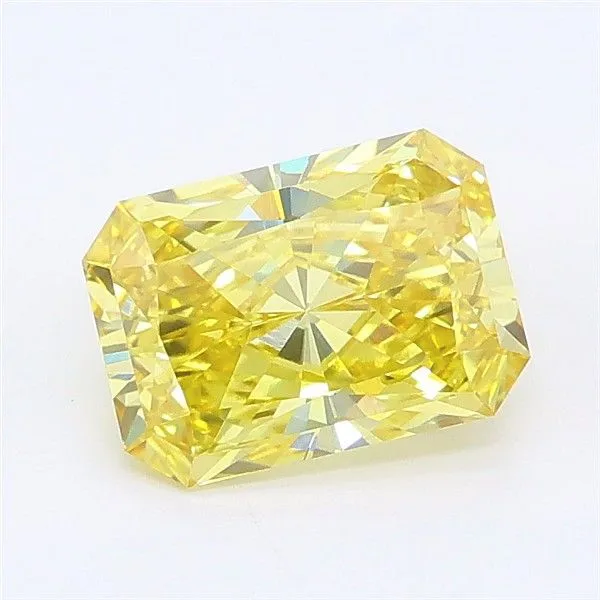 1.39ct RADIANT Fancy Vivid Yellow VVS2 Coloured Lab diamond