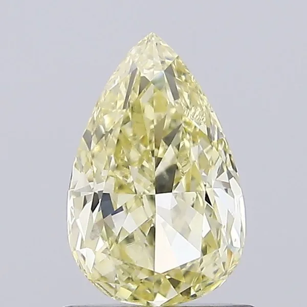 0.87ct PEAR Fancy Light Yellow VVS2 Coloured Lab diamond