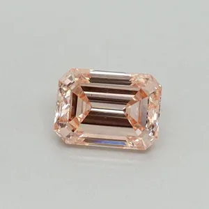 0.35ct EMERALD Fancy Intense Pink VS2 Coloured Lab diamond