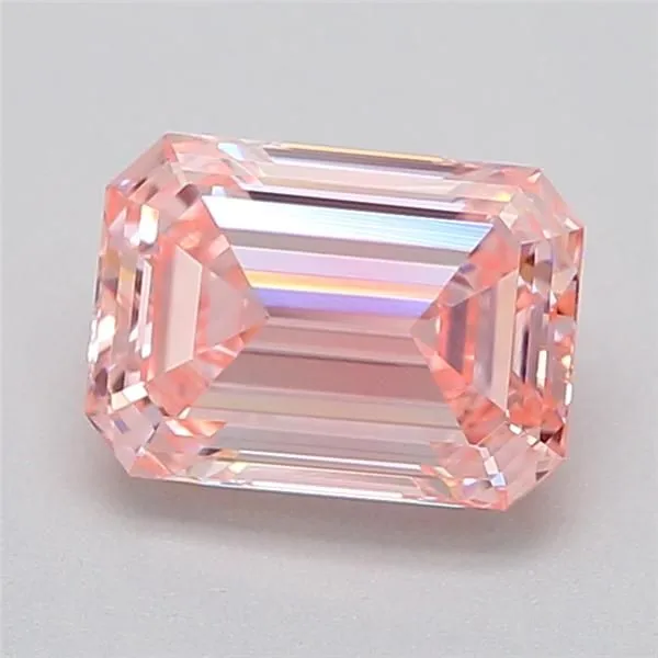 0.76ct EMERALD Fancy Vivid Pink VVS2 Coloured Lab diamond