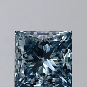 1.72ct PRINCESS Fancy Intense Blue VS1 Coloured Lab diamond