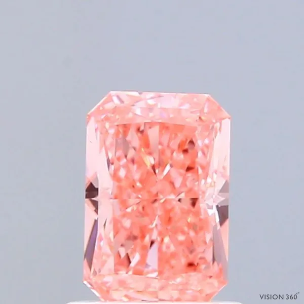 1.08ct RADIANT Fancy Vivid Pink VS1 Coloured Lab diamond
