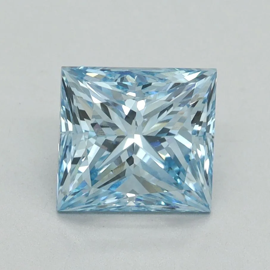 2.01ct PRINCESS Fancy Vivid Blue VS1 Coloured Lab diamond