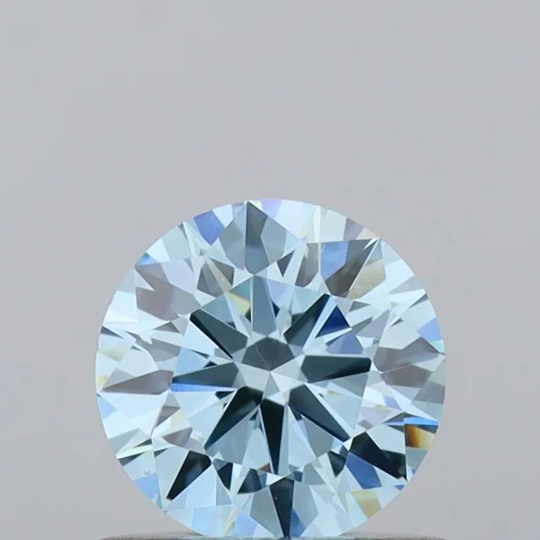 0.62ct ROUND Fancy Vivid Blue VVS2 Coloured Lab diamond