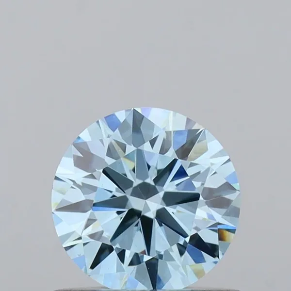 0.62ct ROUND Fancy Vivid Blue VVS2 Coloured Lab diamond