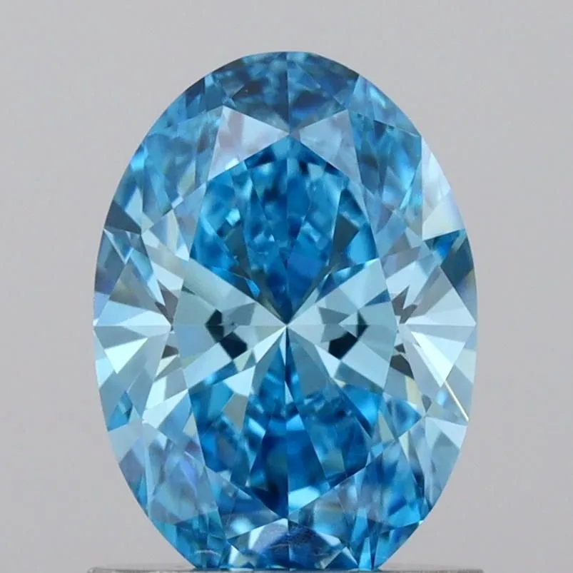 1.04ct OVAL Fancy Vivid Blue VVS2 Coloured Lab diamond
