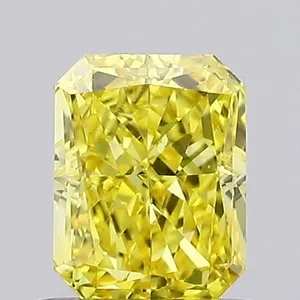 0.81ct RADIANT Fancy Vivid Yellow VVS2 Coloured Lab diamond