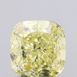 1.04ct CUSHION Fancy Yellow VS1 Coloured Lab diamond