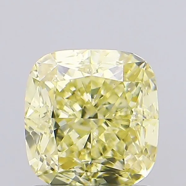 1.04ct CUSHION Fancy Yellow VS1 Coloured Lab diamond