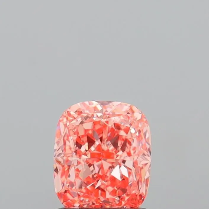 1.04ct CUSHION Fancy Vivid Orangey Pink VVS2 Coloured Lab diamond