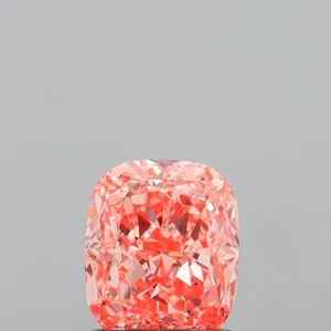 1.04ct CUSHION Fancy Vivid Orangey Pink VVS2 Coloured Lab diamond