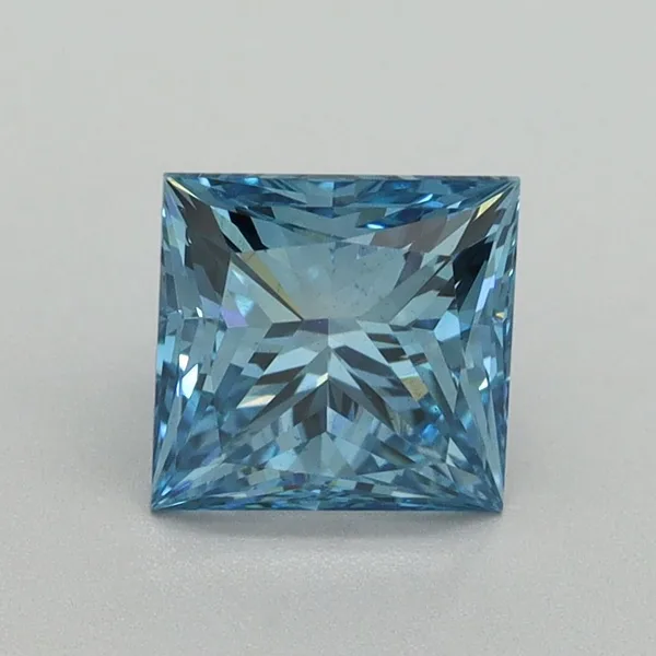 1.67ct PRINCESS Fancy Vivid Blue VS1 Coloured Lab diamond