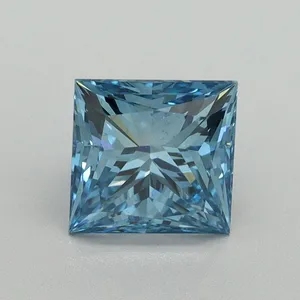 1.67ct PRINCESS Fancy Vivid Blue VS1 Coloured Lab diamond