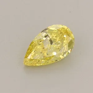 0.36ct PEAR Fancy Vivid Yellow VVS2 Coloured Lab diamond