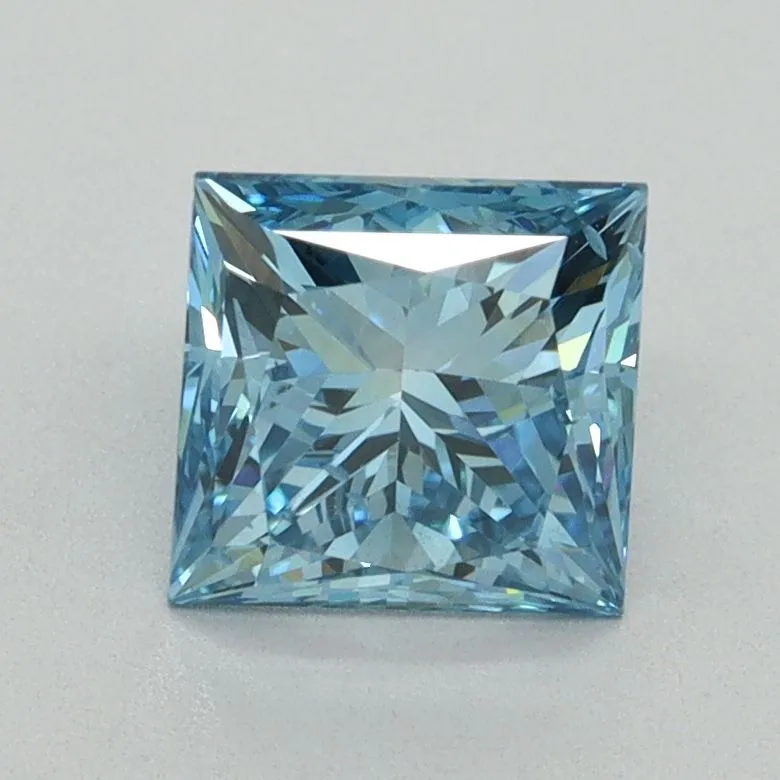 1.53ct PRINCESS Fancy Vivid Blue VS2 Coloured Lab diamond