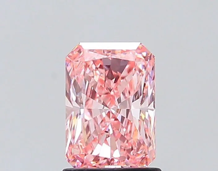 1.46ct RADIANT Fancy Vivid Pink VS2 Coloured Lab diamond